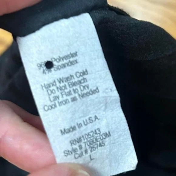 Y2K JKLA Sequin Ruffled Black Short Sleeve Top Womens L Goth Glam Bling - Picture 7 of 7